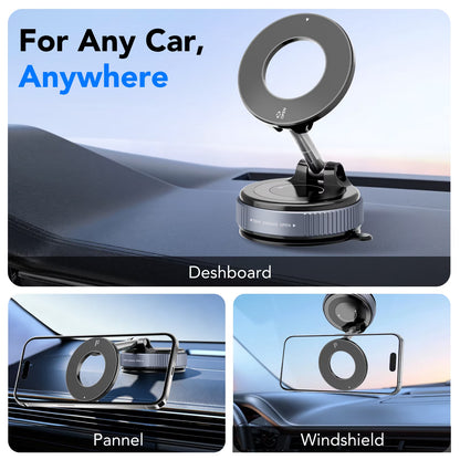 Magnetic Car Phone Holder with Suction Mount