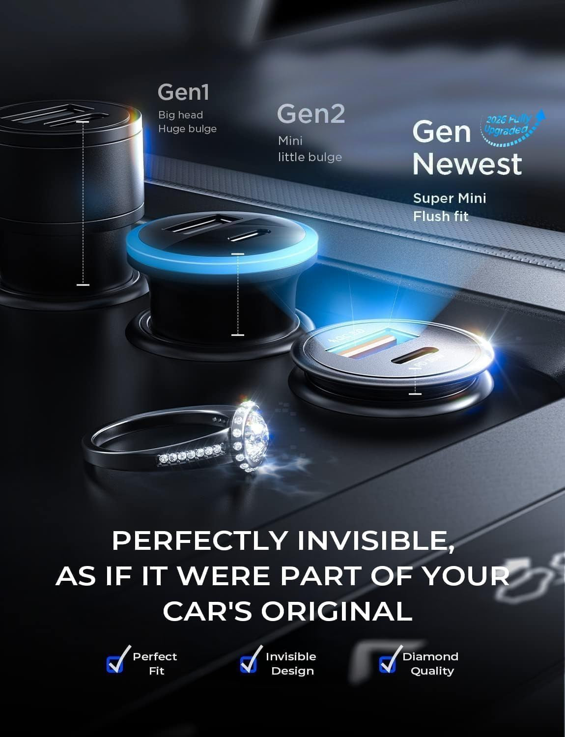 67.5W 12V Car Charger, Cigarette Lighter USB Charger Fast Charging