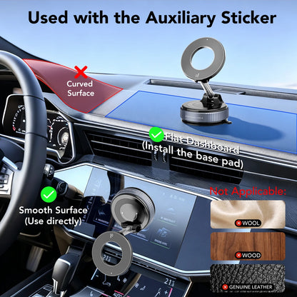 Magnetic Car Phone Holder with Suction Mount