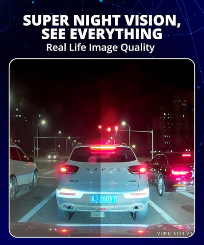 A119 V3 Dash Cam, 2K Front Recording, GPS, True HDR Car Dashcam
