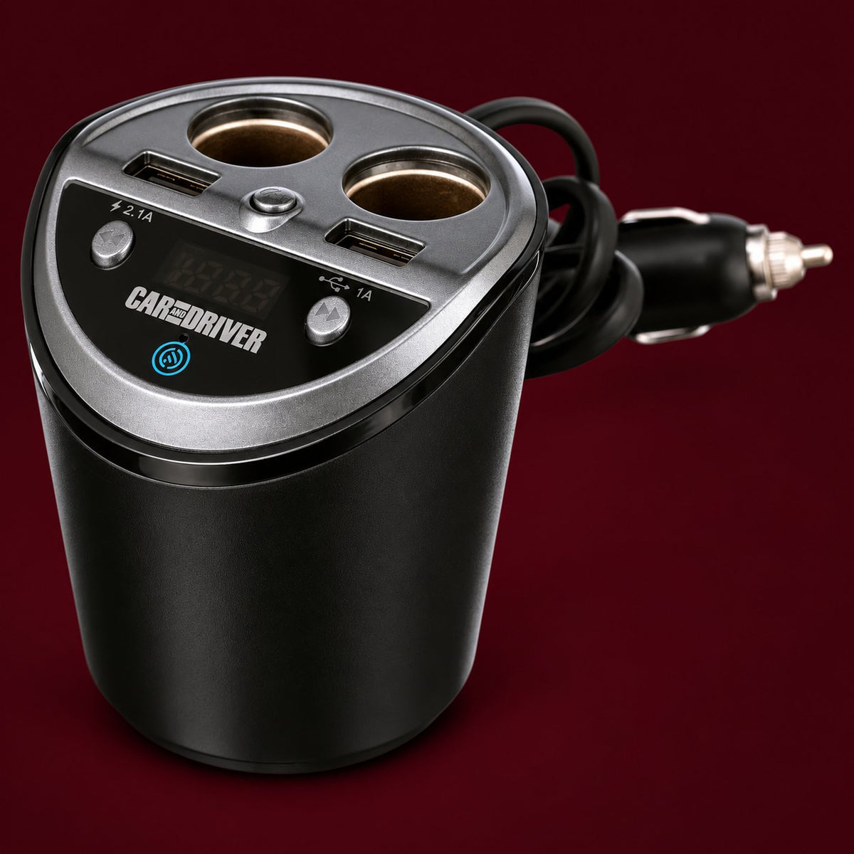 Wireless FM Transmitter on burgundy