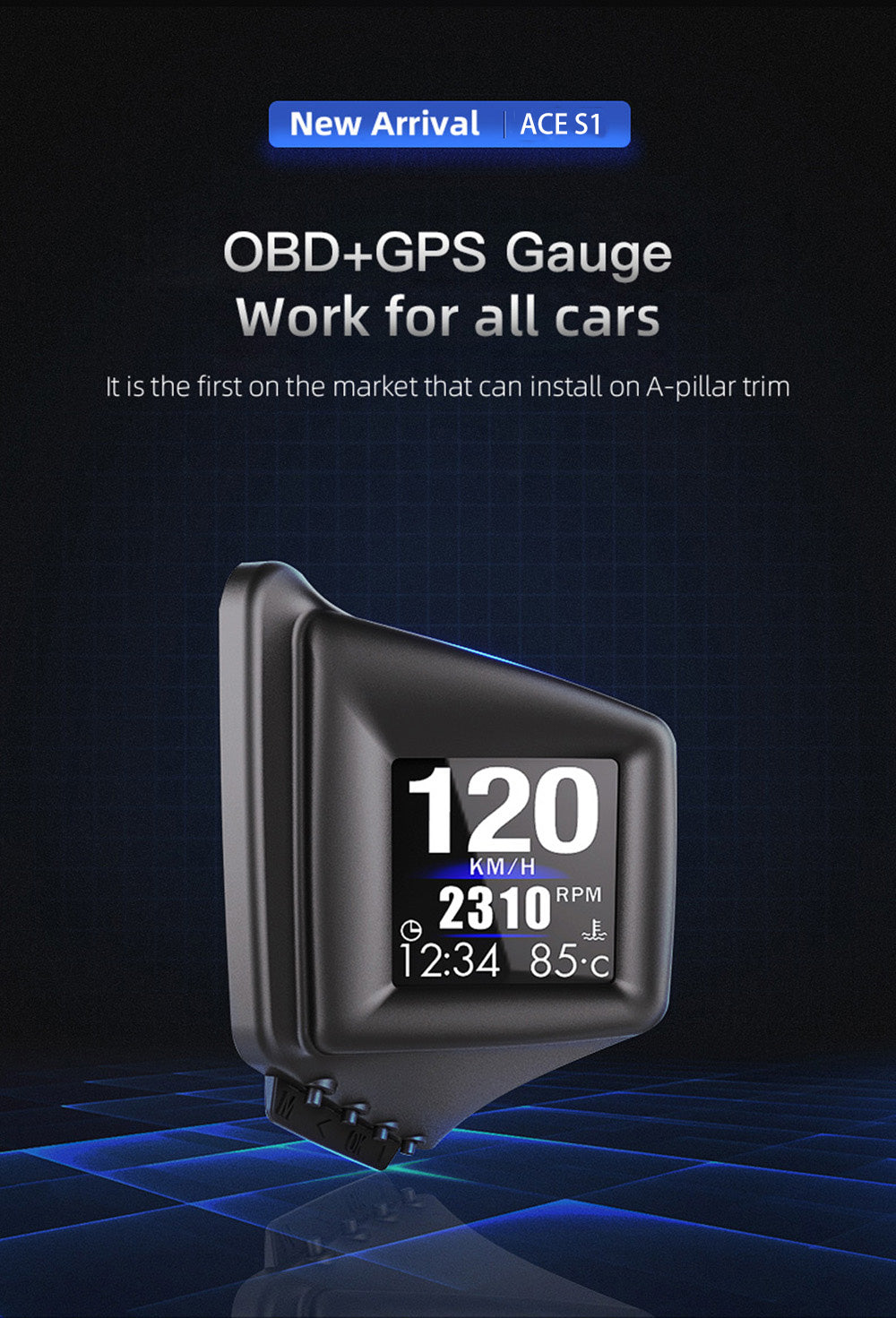 AP-1 OBD GPS head-up display in use