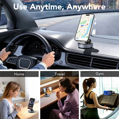 Magnetic Car Phone Holder with Suction Mount