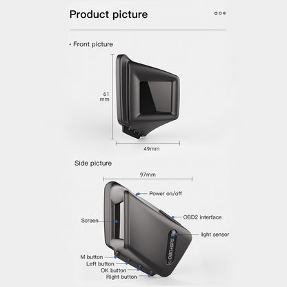 AP-1 HUD display dimensions and design